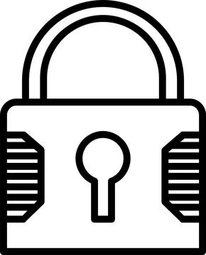 Padlock Line Icon Design Stock Illustration