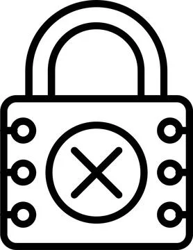 Padlock Line Icon Design Stock Illustration