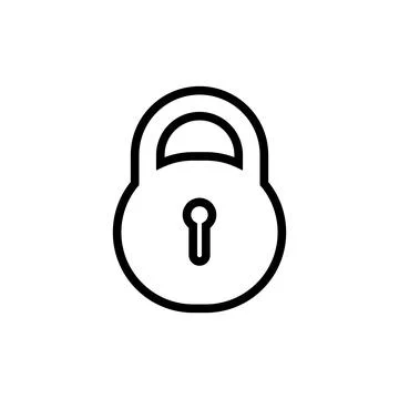 Padlock line icon. Lock black icon.  Security symbol. Vector illustration  Stock Illustration