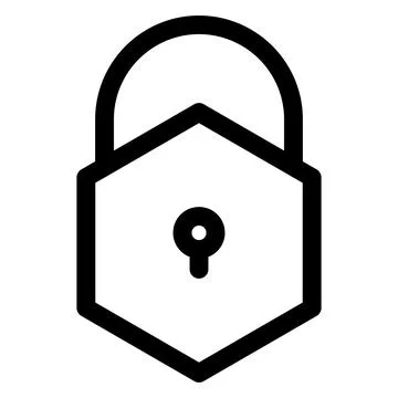Padlock line icon vector illustration isolated on white background Stock Illustration