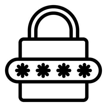 Padlock line icon vector illustration isolated on white background Stock Illustration