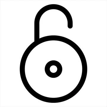 Padlock line icon vector illustration isolated on white background Stock Illustration