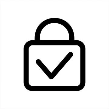 Padlock line icon vector illustration isolated on white background Stock Illustration