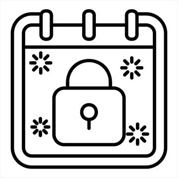 Padlock line icon vector illustration isolated on white background Ilustración de archivo