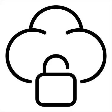 Padlock line icon vector illustration isolated on white background Stock Illustration
