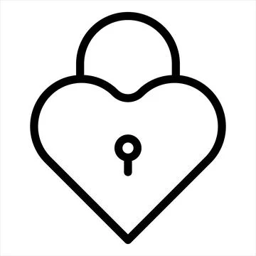 Padlock line icon vector illustration isolated on white background Stock Illustration