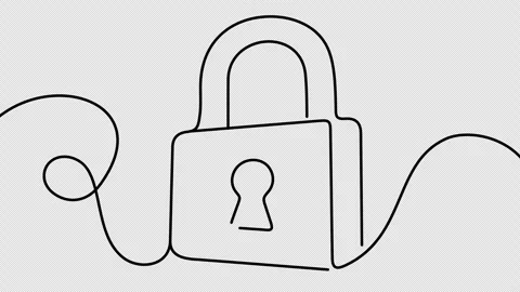 Padlock, lock, cybersecurity and security, graphic animation Stock Footage 330262034