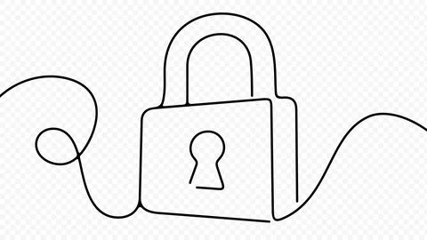 Padlock, lock, cybersecurity and security, graphic design Illustrazione stock