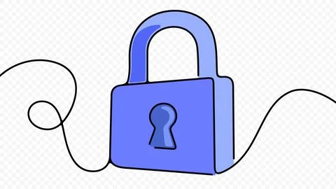 Padlock, lock, cybersecurity and security, graphic design 스톡 일러스트