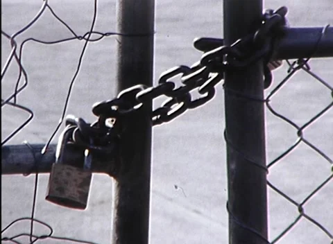 Padlock on Locked Gate (1981) Stock Footage 162292505