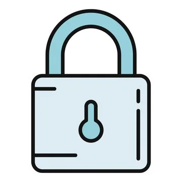Padlock locking digital security and data protection Stock Illustration