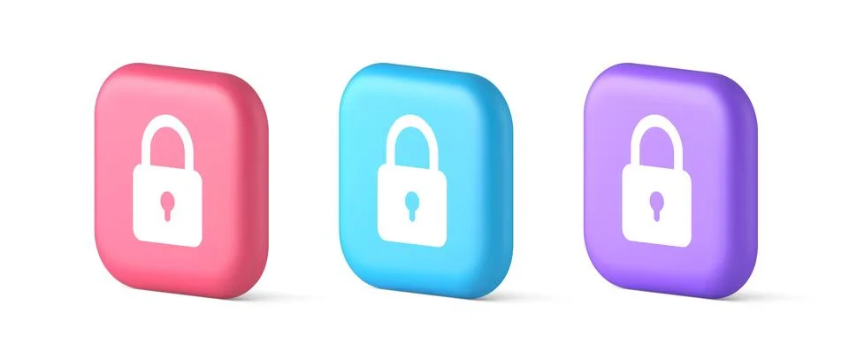 Padlock locking web access button password security protection safe encrypt.. Stock Illustration