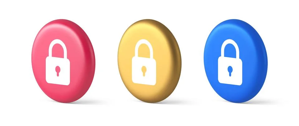 Padlock locking web access button password security protection safe encryptio Stock Illustration