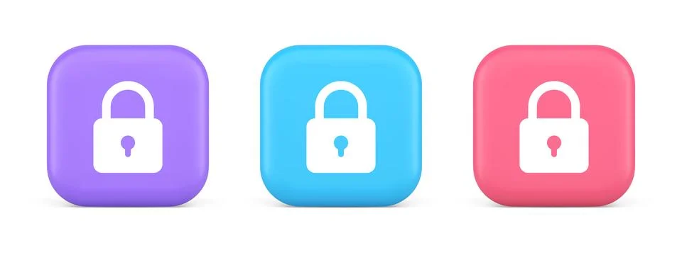 Padlock locking web access button password security protection safe encryptio Stock Illustration
