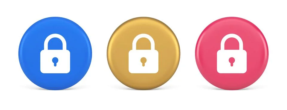 Padlock locking web access button password security protection safe encrypt.. Stock Illustration