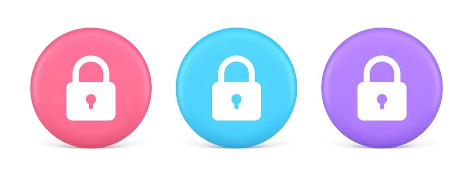 Padlock locking web access button password security protection safe encrypt.. Stock Illustration