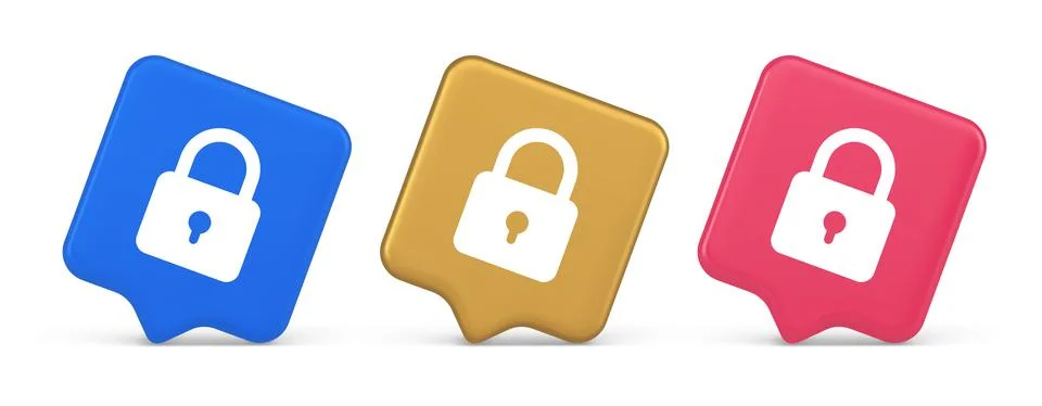 Padlock locking web access button password security protection safe encrypt.. Stock Illustration