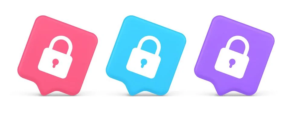 Padlock locking web access button password security protection safe encryptio Stockillustratie