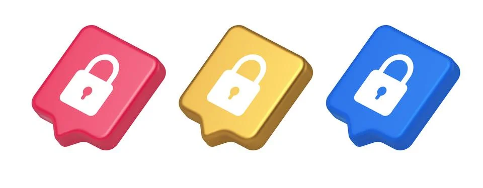 Padlock locking web access button password security protection safe encryptio Stock Illustration
