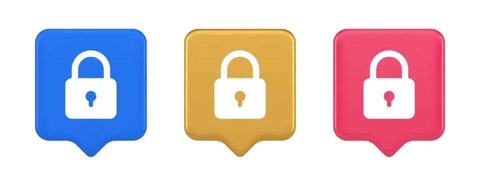 Padlock locking web access button password security protection safe encryptio Stock Illustration