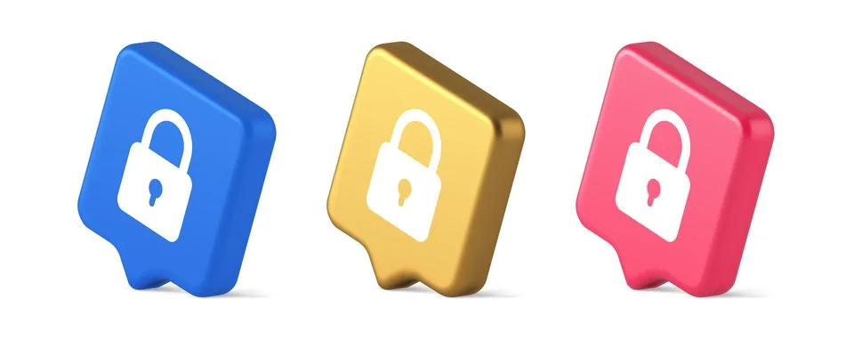 Padlock locking web access button password security protection safe encrypt.. Stock Illustration