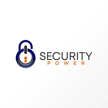 Padlock logo abstract concept. Power icon design. Stock Illustration