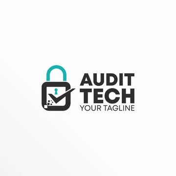 Padlock logo free vector stock. Checklist abstract design concept. Illustrazione stock