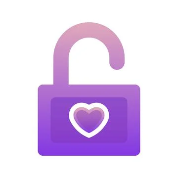 Padlock love logo element design template icon Stock Illustration