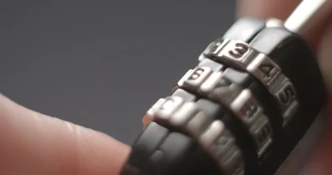 Padlock macro opening and closing studio shot Stock Footage 282061908