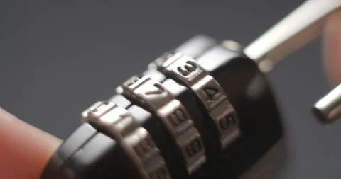 Padlock macro opening and closing studio shot Video stock 282062020