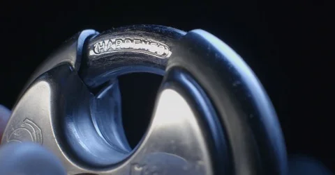 Padlock macro slowmotion Stock Footage 84633492
