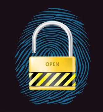 Padlock open and close realistic illustration. Stock Illustration