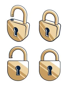 Padlock - open and closed Stock-Illustration
