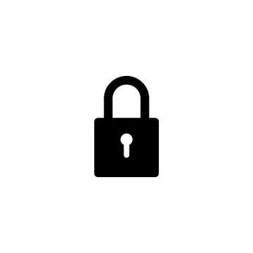 Padlock or lock icon in trendy flat style. safe and security symbol. Illustrazione stock
