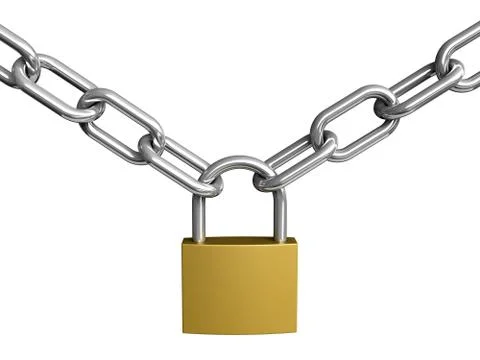 Padlock padlock and chain Stock Illustration