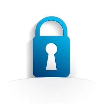 Padlock paper icon Stock Illustration