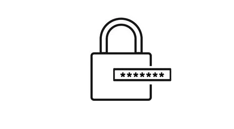 Padlock with password code vector icon. Stock Illustration