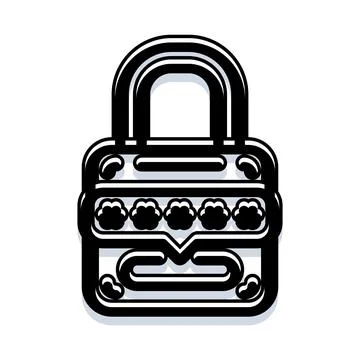 Padlock with password fields icon for security Stock Illustration