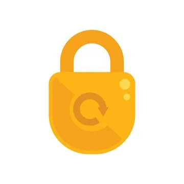 Padlock password recovery icon flat vector. Page log Stock-Illustration