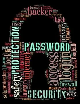 Padlock password, word cloud concept 스톡 일러스트