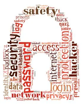Padlock password, word cloud concept 스톡 일러스트