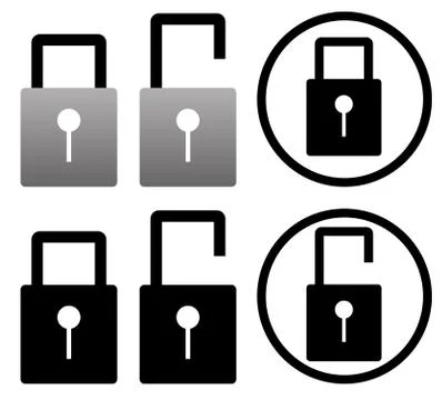 Padlock pictograms Illustrazione stock