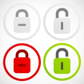 Padlock pictograms Illustrazione stock