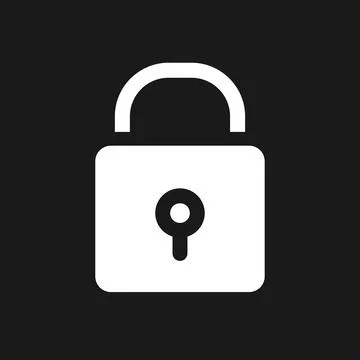 Padlock pixel dark mode glyph ui icon Stock Illustration