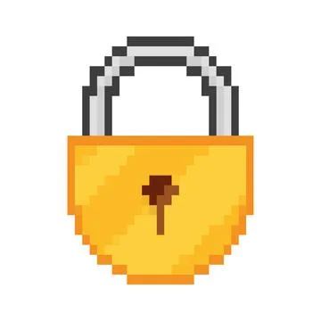 Padlock pixel icon イラスト素材