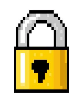 Padlock pixel icon Illustrazione stock