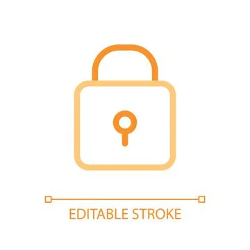 Padlock pixel perfect color linear ui icon Stock Illustration