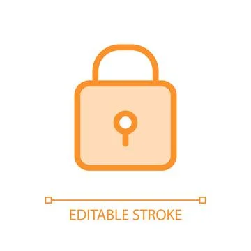 Padlock pixel perfect glassmorphism ui icon Stock Illustration