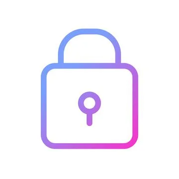 Padlock pixel perfect gradient linear ui icon 스톡 일러스트