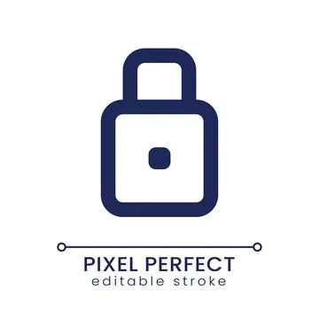 Padlock pixel perfect linear ui icon Stock Illustration